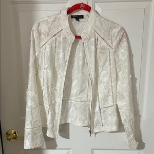 INC International Concepts Elegant White Floral Women's Jacket